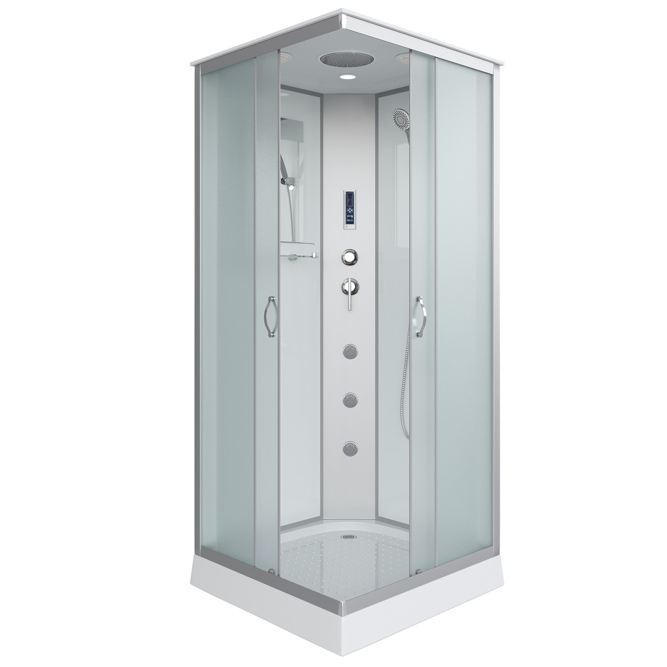 Душевая кабина Niagara Classic NG-1101-14F (90х90х215) низкий поддон(13см),стекло матовое,3 места с полкой 