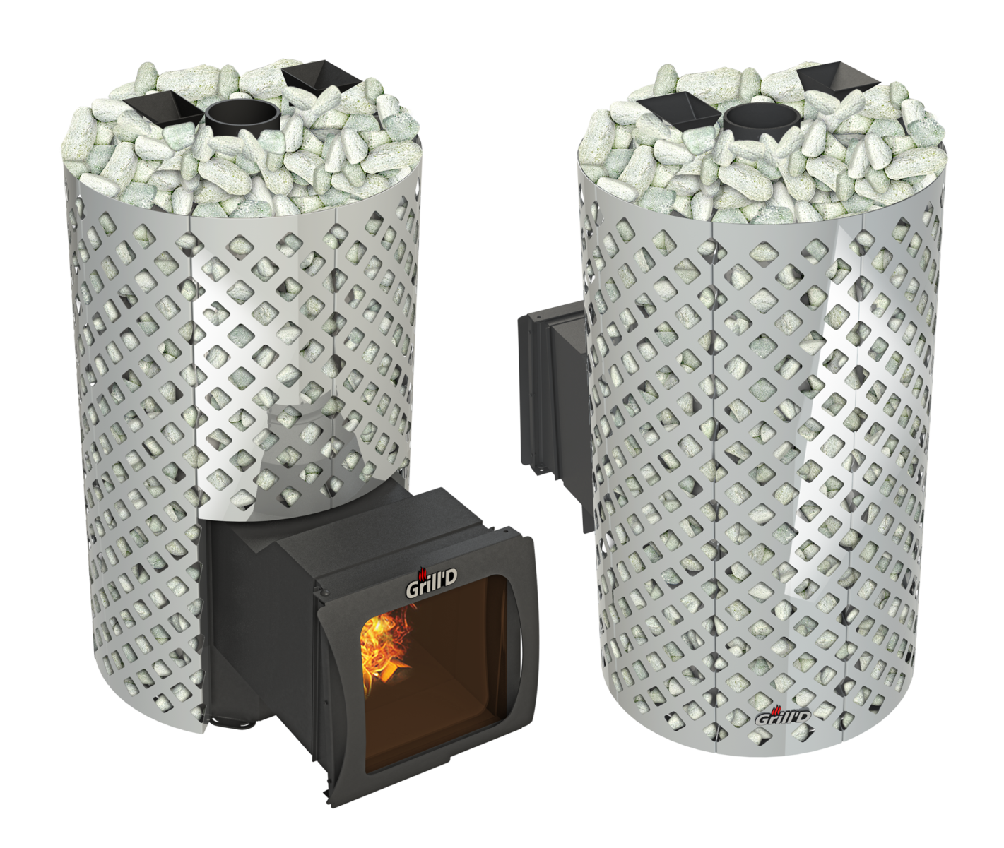 Дровяная печь для бани Grill’D Violet World Steel Romb Long Window Max Pro 