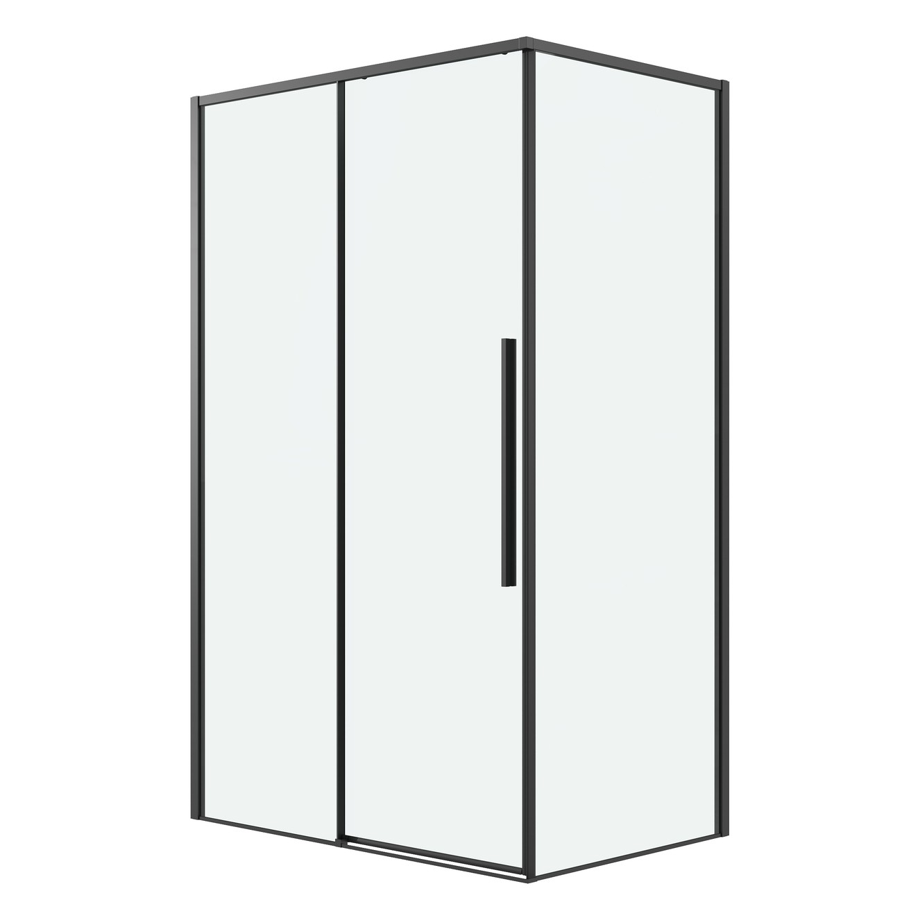 Душевое ограждение Grossman Galaxy 100.K33.01.100.21.00-200.K33.01.90.21.00 (100х90х195) раздвижная,черный матовый,стекло прозрачное,2 места 