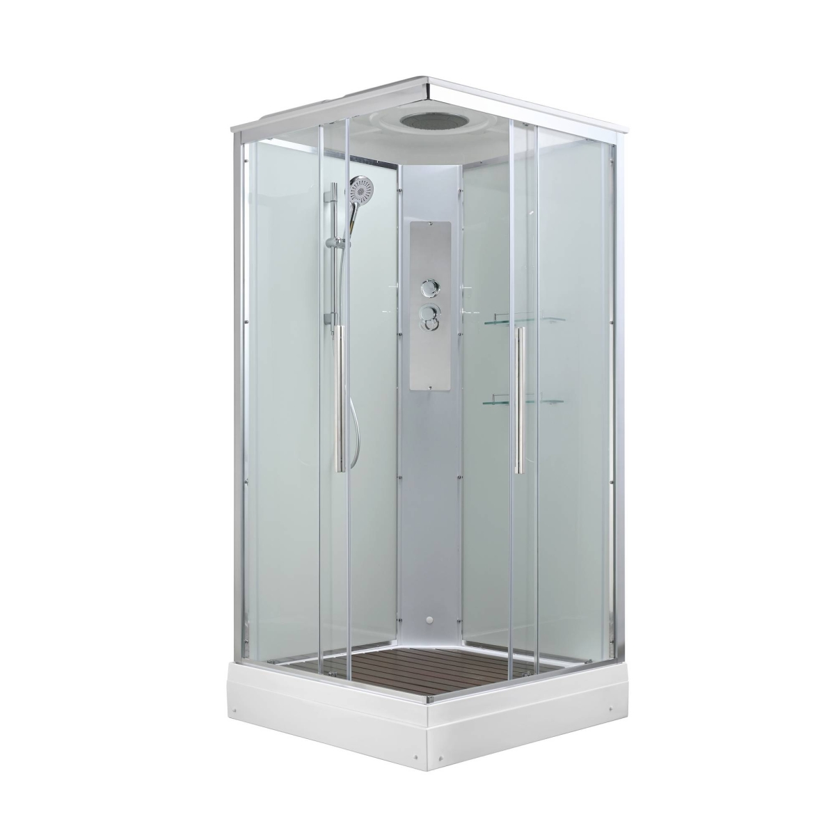 Душевая кабина Avacan K2010 78277, 100 х 100 см, с крышей, поддон низкий, стекло прозрачное, профиль хром 