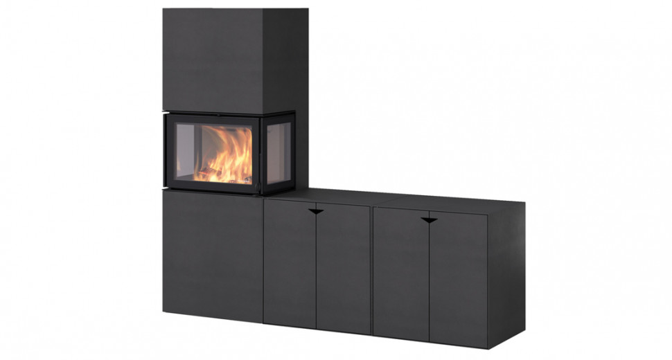 Печь-камин Nordpeis Box Black + топка N-20U 