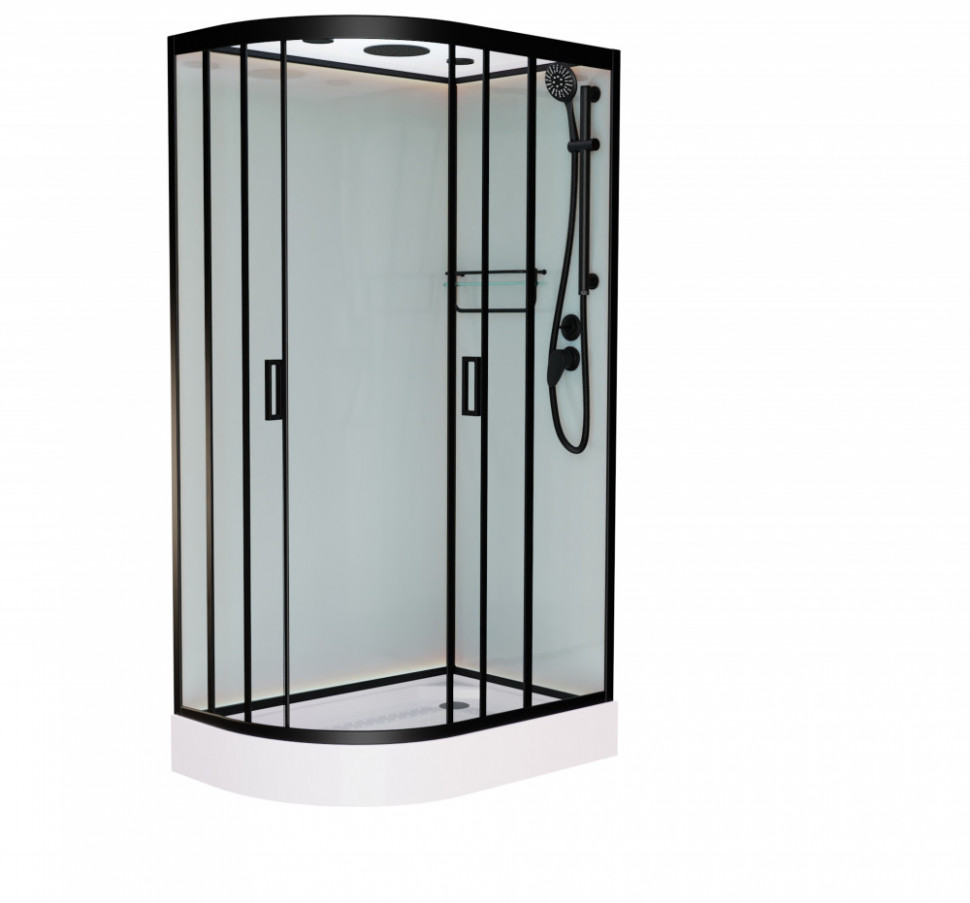 Душевая кабина Frank F412R Black 120х80 см правосторонняя, 214215 