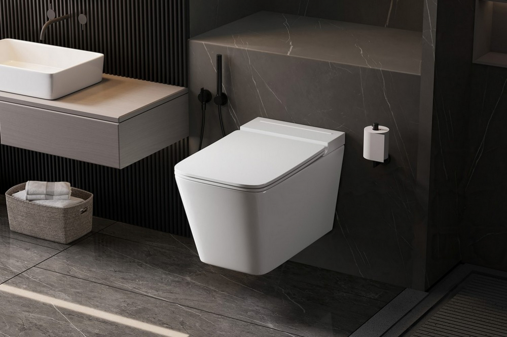 Инсталляция с унитазом Abber Rechteck AC1202P-AC0101P, сиденье микролифт, смыв импульсный, белый, комплект 