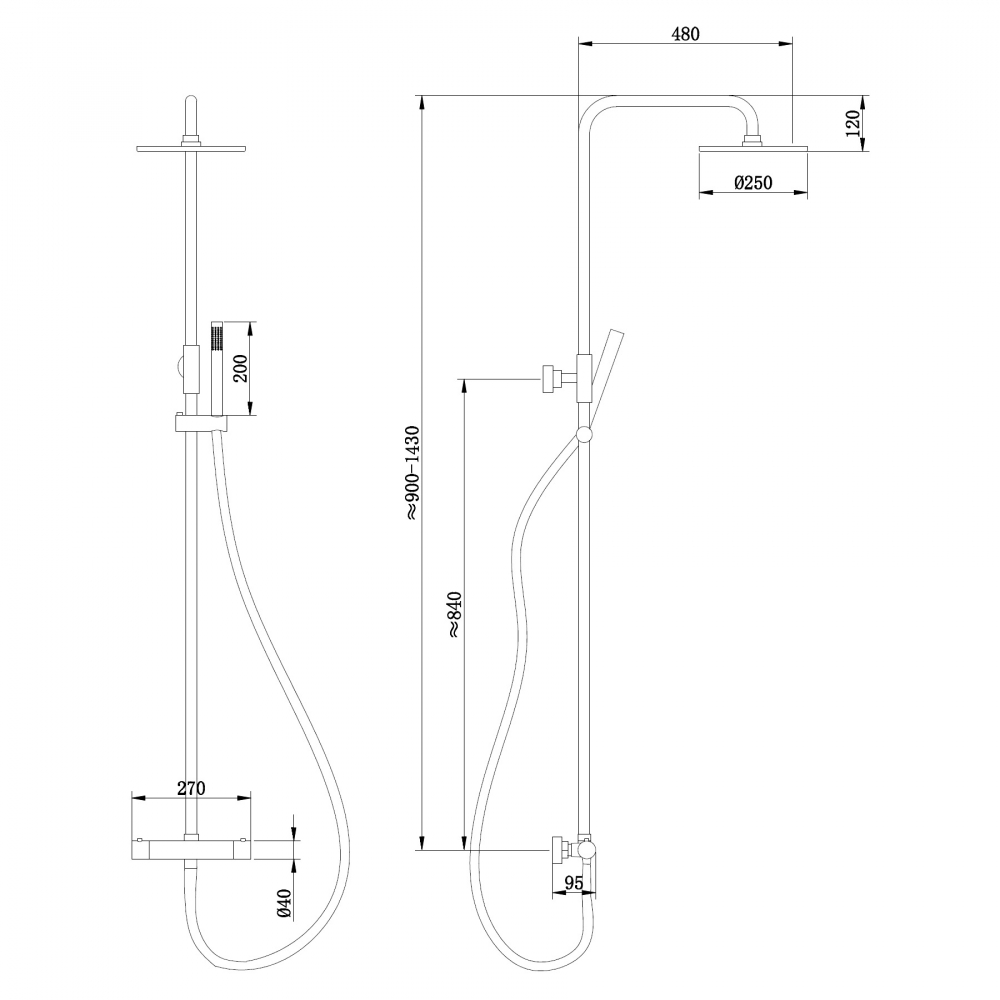 Душевая система Abber Wasser Kreis AF8160GL, термостатическая, PVD покрытие, цвет золото матовое 