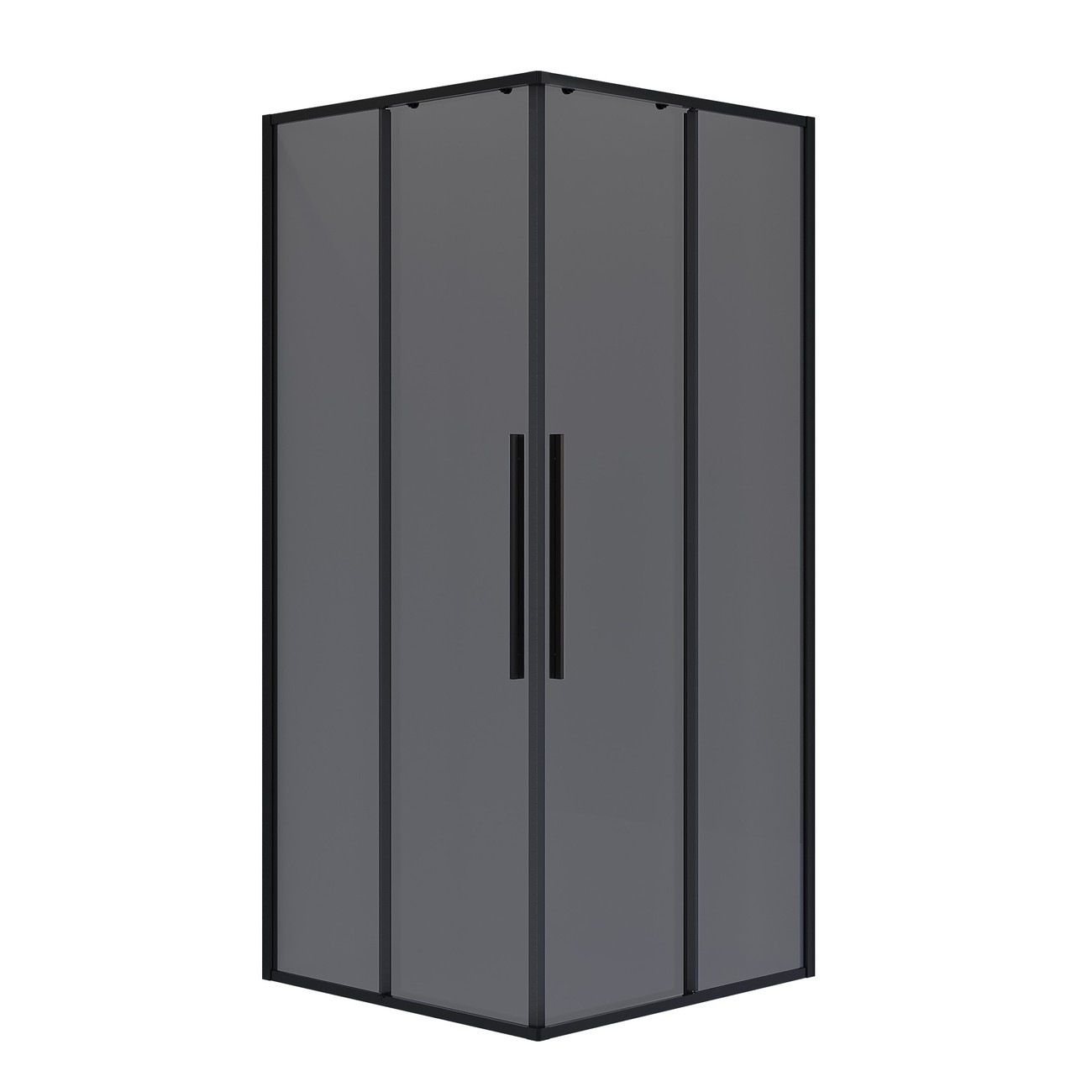 Душевое ограждение Niagara Nova NG-2823-34BLACK (90х90х195) квадрат,черный матовый,двери раздвижные,стекло тонированное,1 место 
