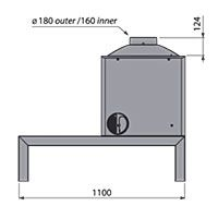 Печь LCI 5 GFR Table, стекло справа (Liseo Castiron) 