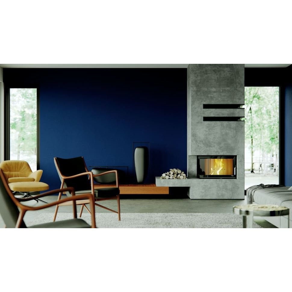 Каминная топка DEFRO HOME RIVA SM BL SHORT 16 кВт 737/465/482мм с водяным контуром 