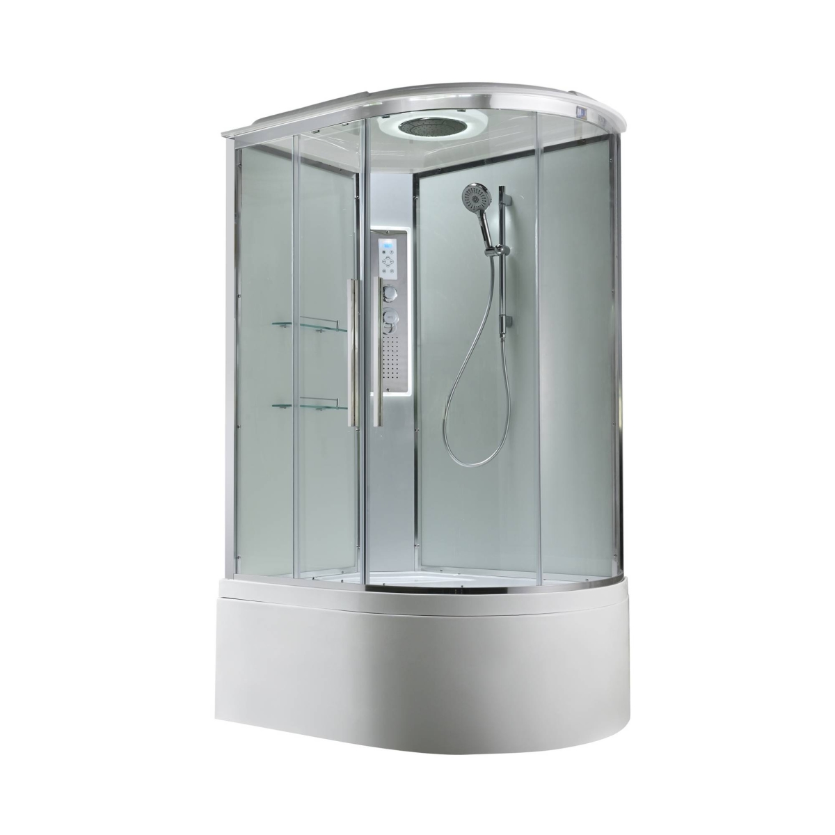 Душевая кабина AvaCan EM5912LLEDT/EM5912RLEDT 78213/78207, 120 x 90 см, с LED подсветкой, с крышей, поддон высокий, левая/правая, стекло прозрачное, профиль хром 