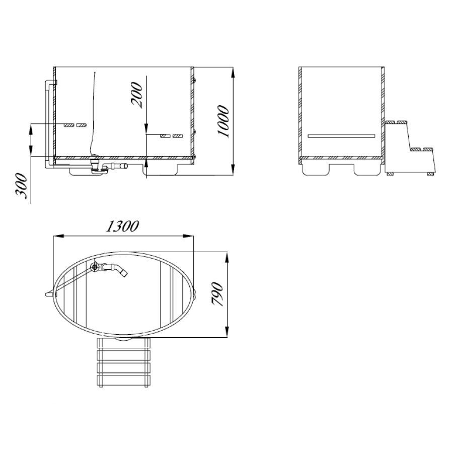 Купель из лиственницы Blumenberg 130/9 