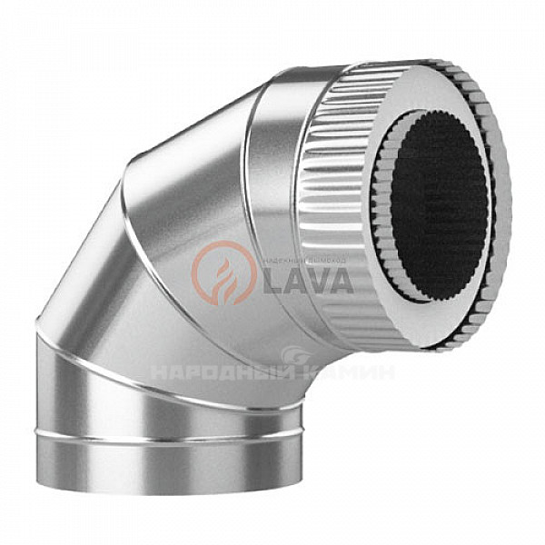 LAVA Сэндвич-отвод ЭЛИТ 150/220 мм. 90" 304 нерж. (0,8 мм) 