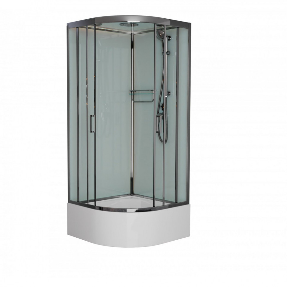 Душевая кабина Frank F400/2 Brilliant 100 х 100 см, высокий поддон, стекла прозрачные, профиль хром, 185009 