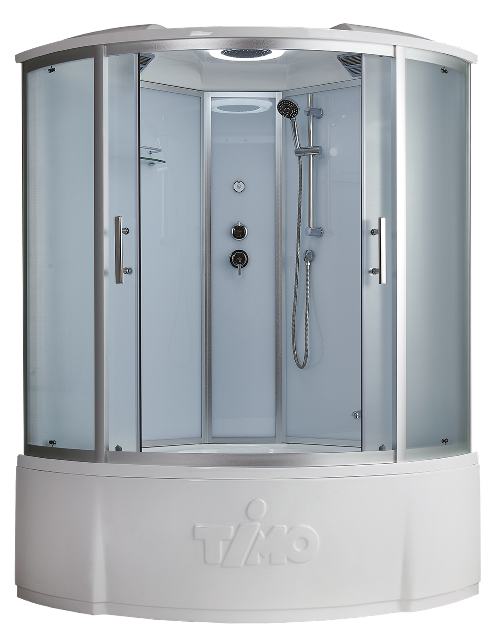 Душевой бокс Timo Standart T-6625SF, 120 x 120 см, c крышей, высокий поддон, стекла матовые, профиль хром 