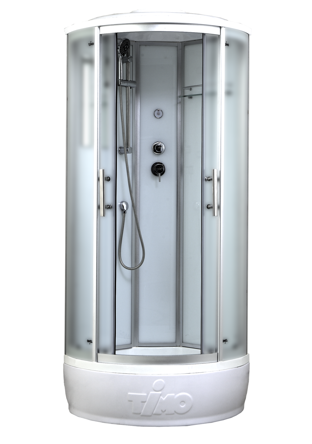 Душевая кабина Timo Standart T-6680SF, 80 x 80 см, c крышей, средний поддон, стекла матовые, профиль хром 