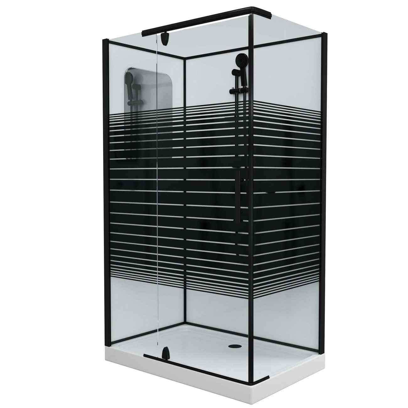 Душевая кабина Grossman 120 x 80 см, прямоугольная, черный, левая/правая 