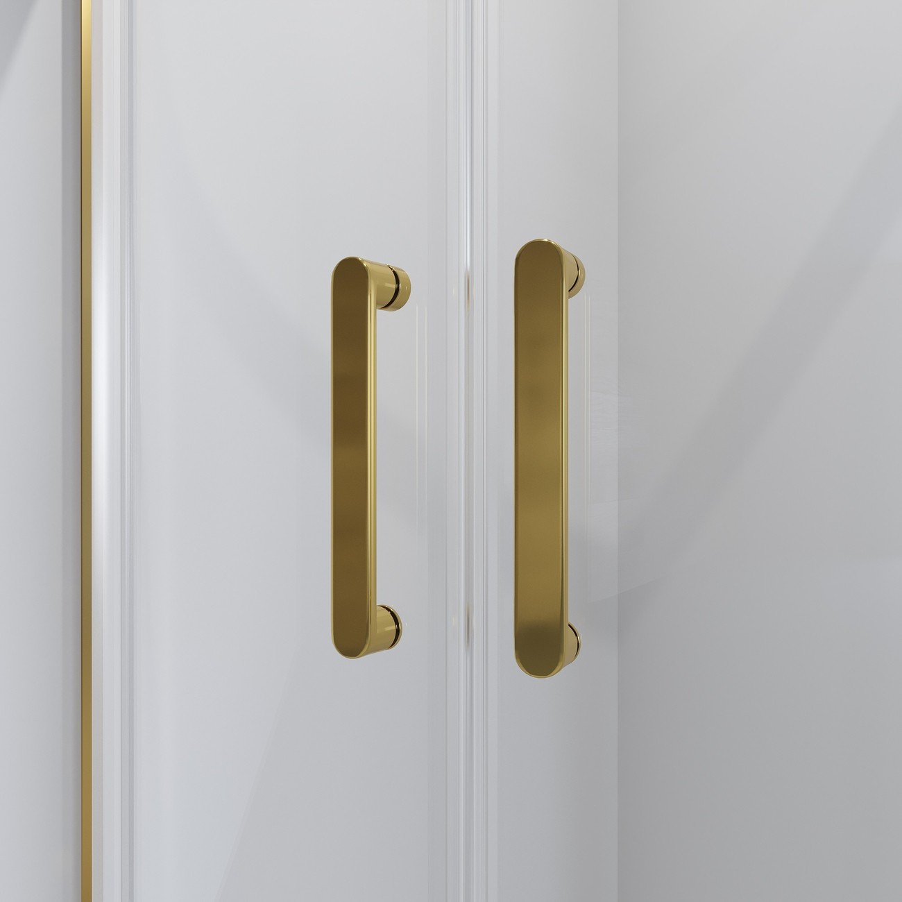 Душевое ограждение Niagara Nova NG-6407-08GOLD (100х100х195) четверть круга,золото,двери раздвижные,стекло прозрачное,1 место 