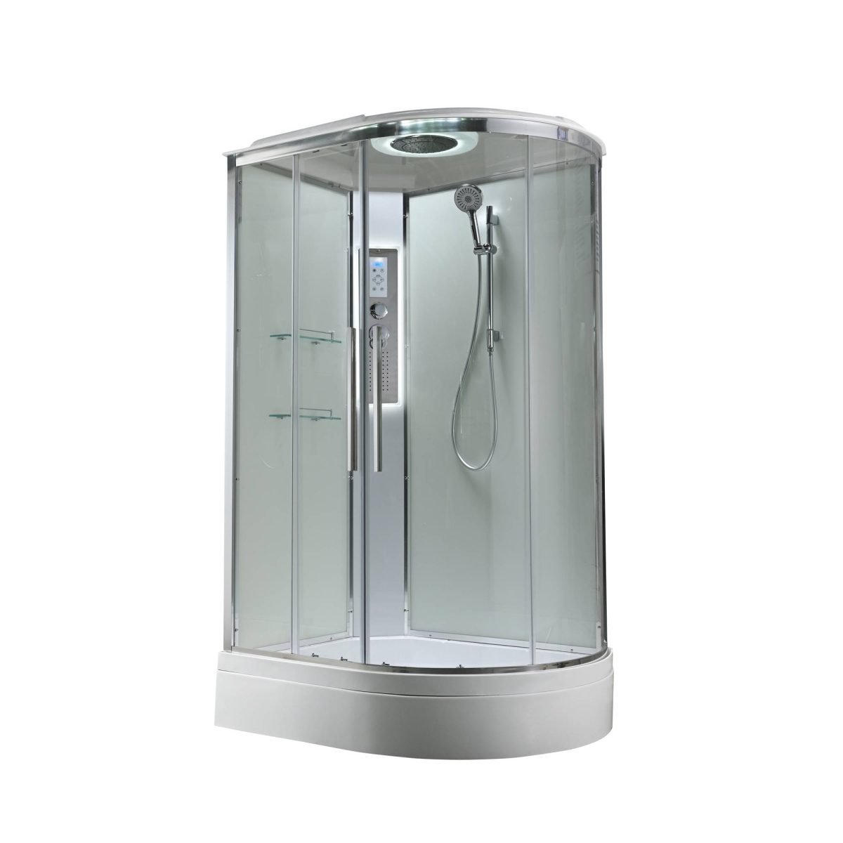 Душевая кабина AvaCan EM3812LLEDT/EM3812RLEDT 78141/78135, 120 x 80 см, с LED подсветкой, с крышей, поддон средний, левая/правая, стекло прозрачное, профиль хром 