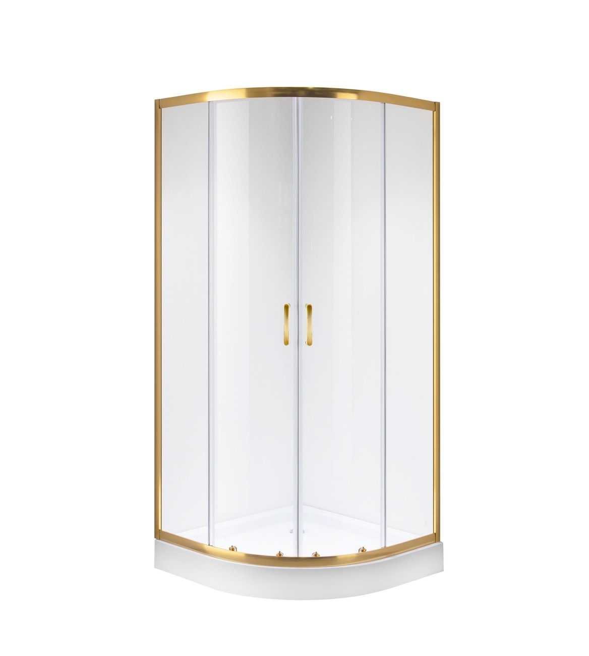 Душевое ограждение Niagara Nova NG-6407-08GOLD (100х100х195) четверть круга,золото,двери раздвижные,стекло прозрачное,1 место 