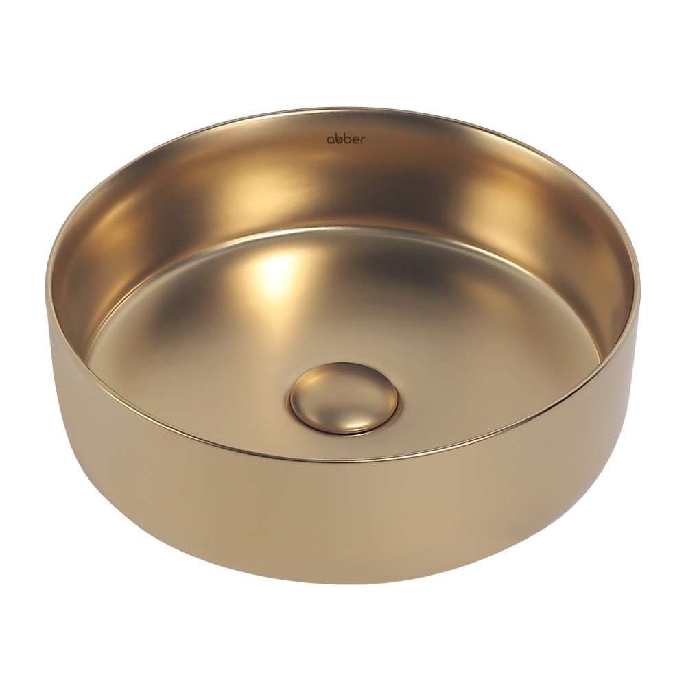 Раковина Abber Bequem AC2108MMG 36 х 36 см, накладная, золото матовое 