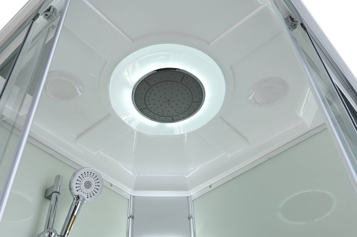 Душевая кабина Avacan K2010LED 78279, 100 х 100 см, с крышей, с LED подсветкой, поддон низкий, стекло прозрачное, профиль хром 