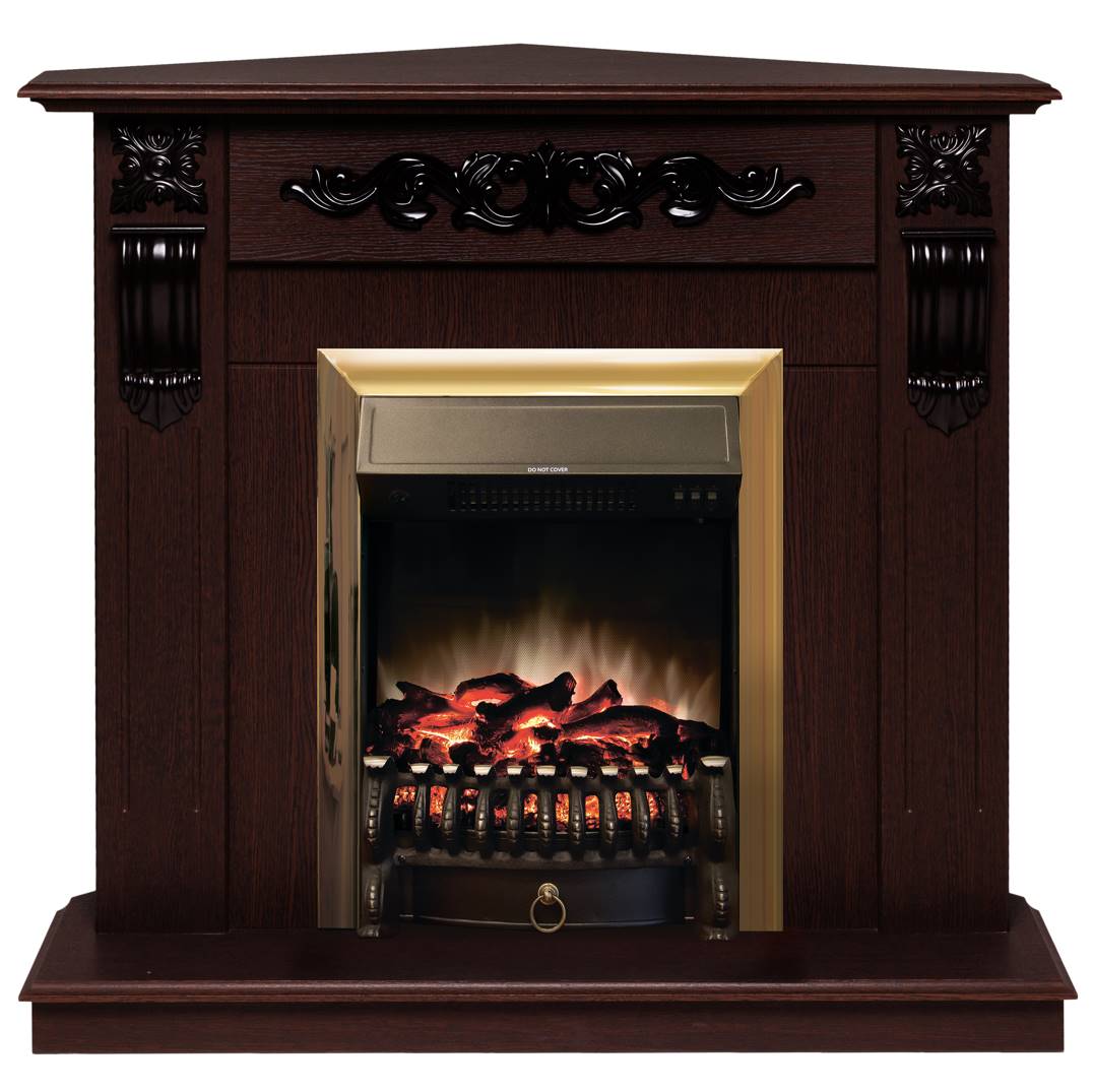 Камин RealFlame Dominica Corner DN с очагом Fobos Lux Brass 