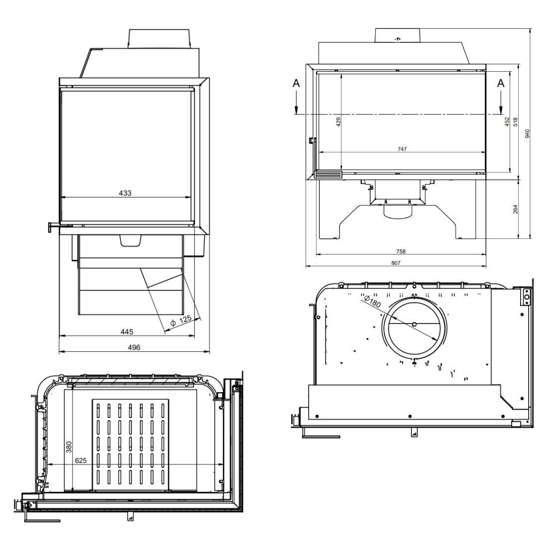 Каминная топка KFD ECO iLux 90 L 