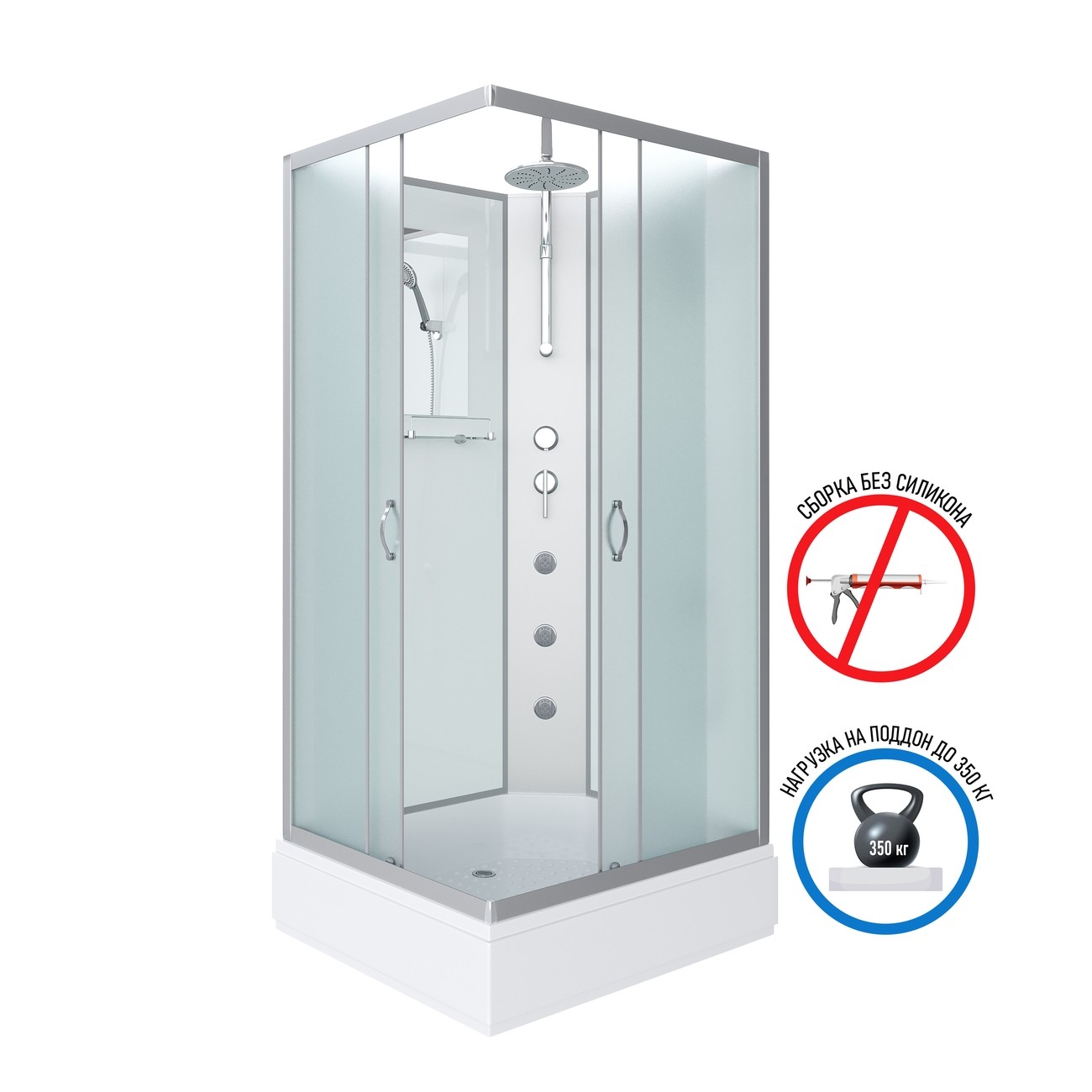 Душевая кабина Niagara Classic NG-33984-14QBKTG (90х80х210) средний поддон(26см),стекло матовое,4 места 