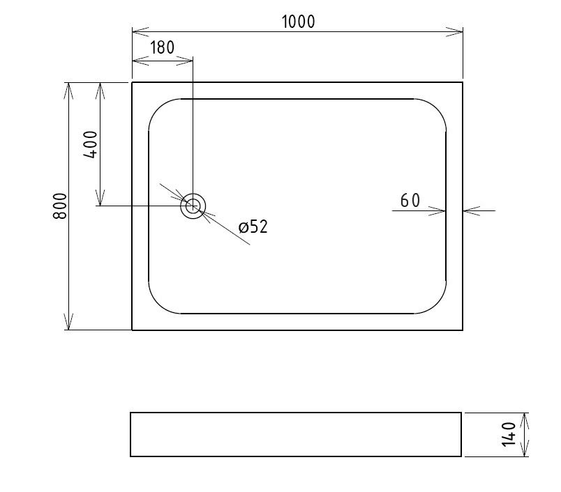 Душевой поддон Gemy ST15T 100 x 80 см, прямоугольный, белый 