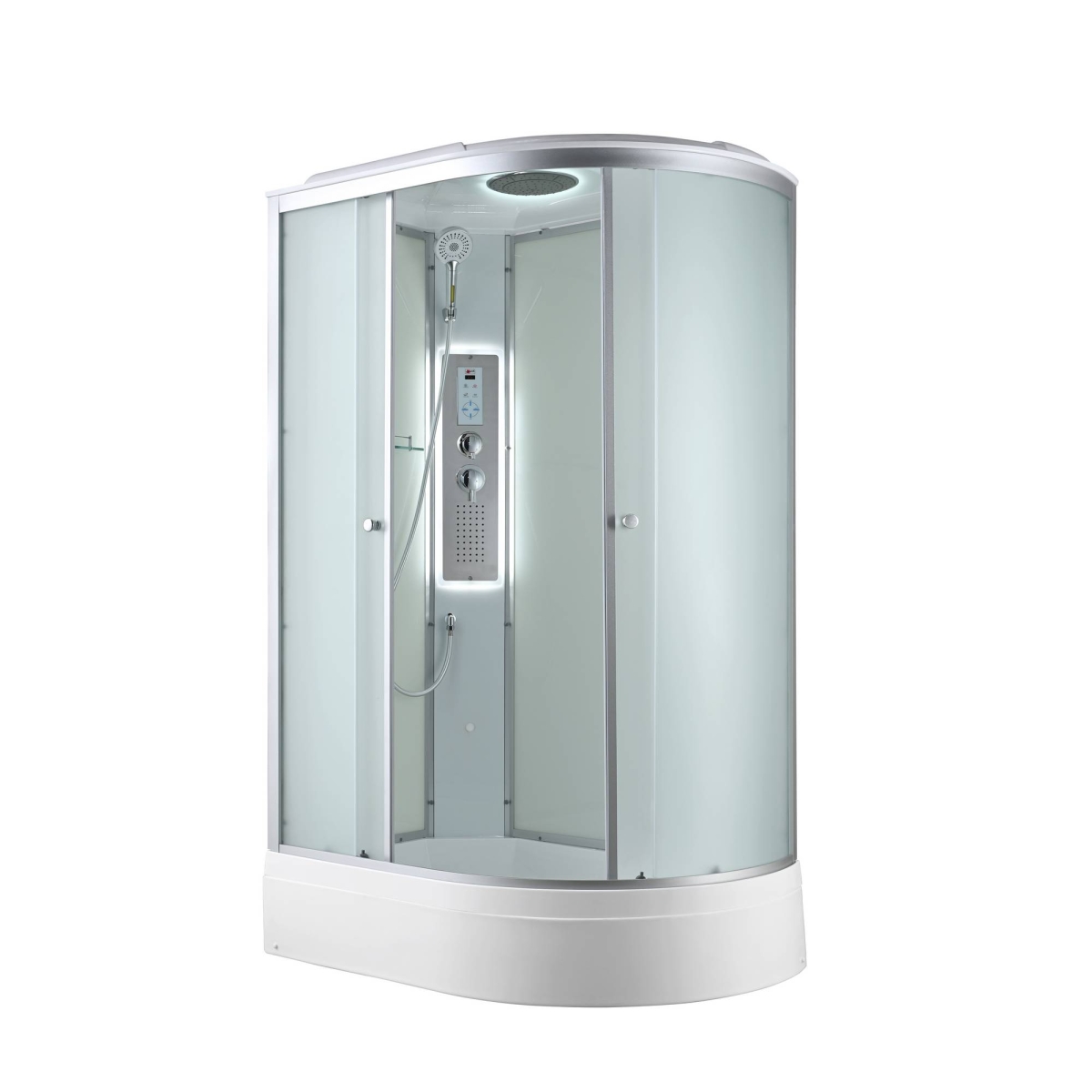 Душевая кабина AvaCan C3012LLED/C3012RLED 78321/78318, 120 x 80 см, LED подсветка, с крышей, поддон средний, левая/правая, стекло матовое, профиль хром 