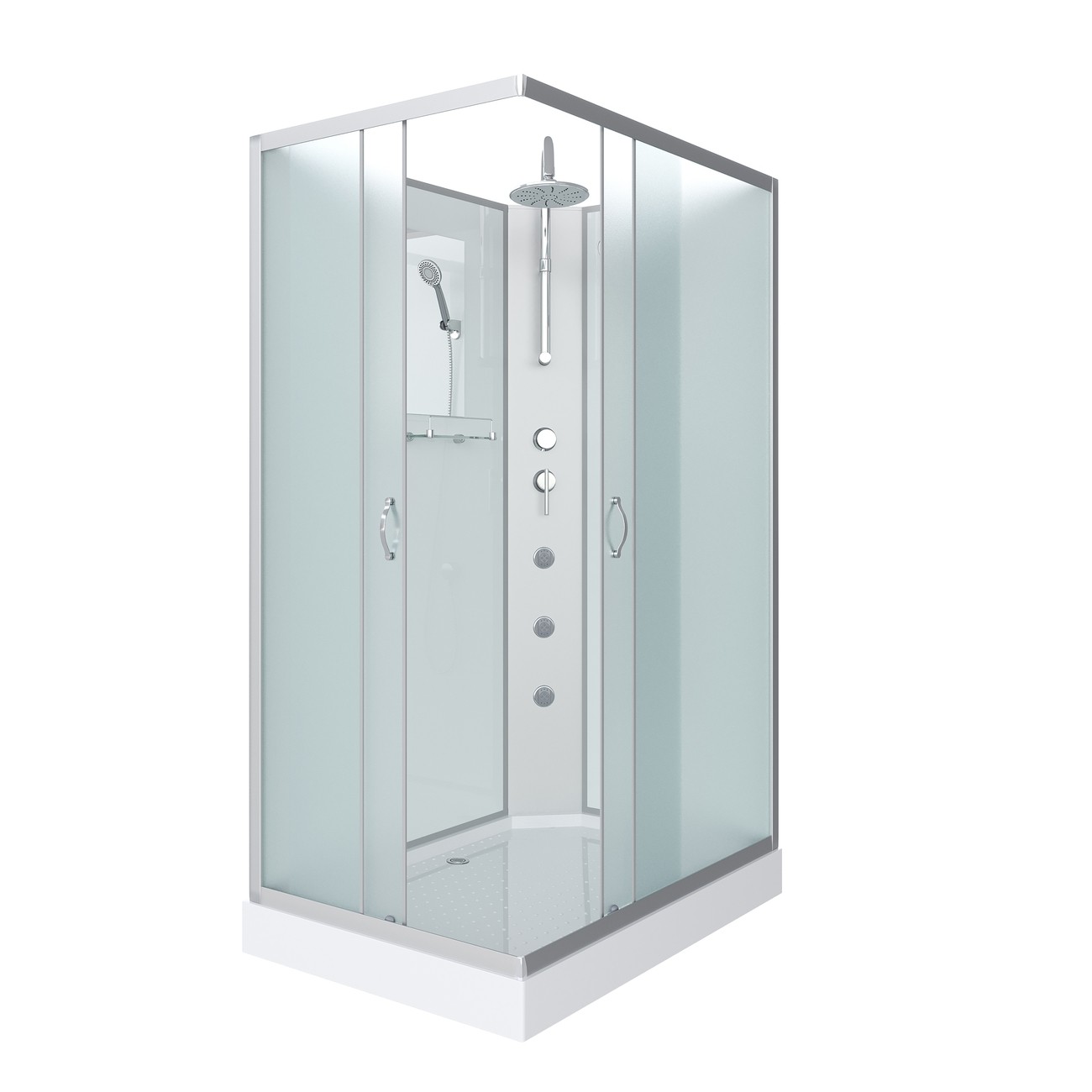 Душевая кабина Niagara Classic NG-43295-14QBKTG (120х90х210) низкий поддон(13см),стекло матовое,3 места 