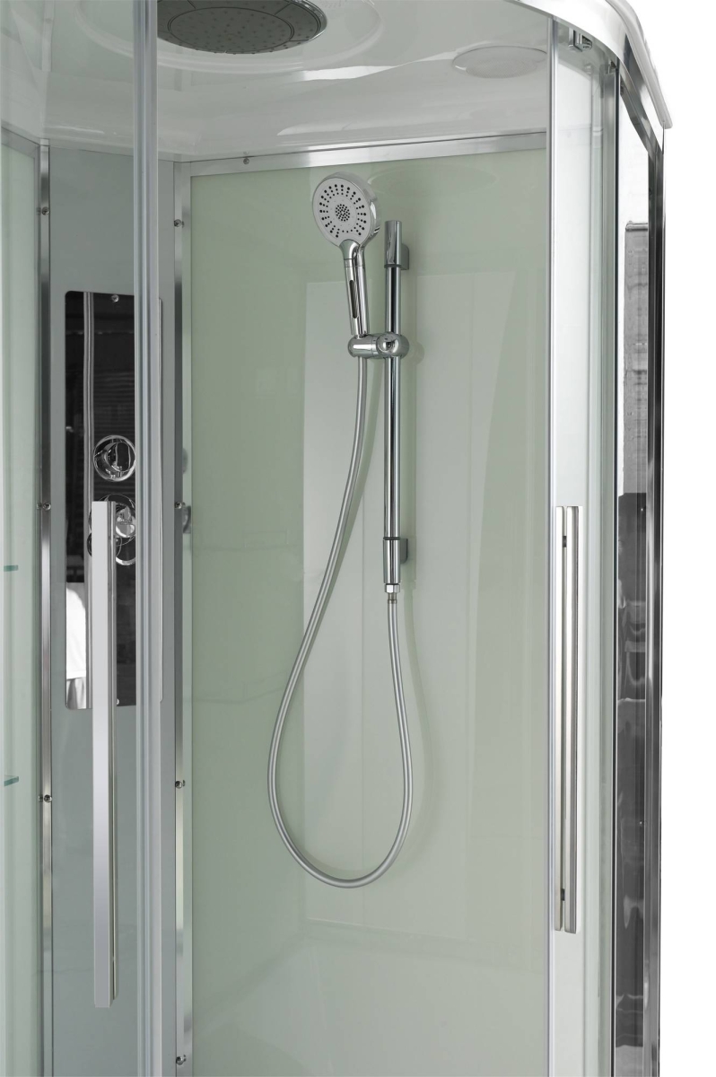 Душевая кабина AvaCan EM5011T, 78175, 110 x 110 см, с крышей, поддон высокий, стекло прозрачное, профиль хром 
