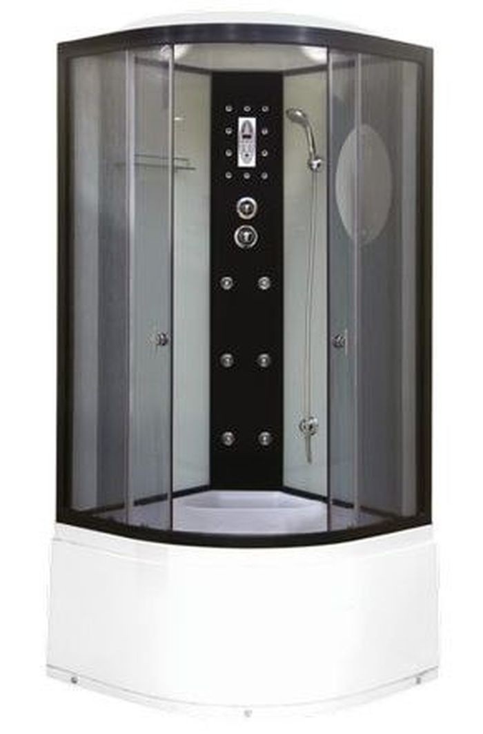 Душевая кабина Niagara Ultra NG-1908-01 (90х90х220) высокий поддон(48см),черный,стекло тонированное,4 места 