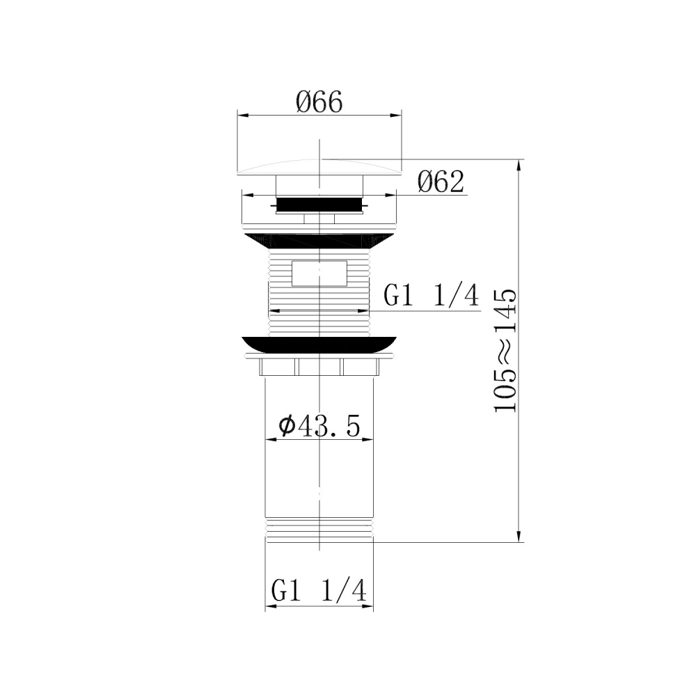 Донный клапан Abber AF0010W с переливом, клик-клак, белый 