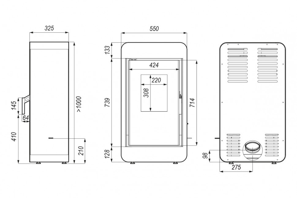 Печь DEFRO HOME PICO, 6,6кВт, золотая сталь 