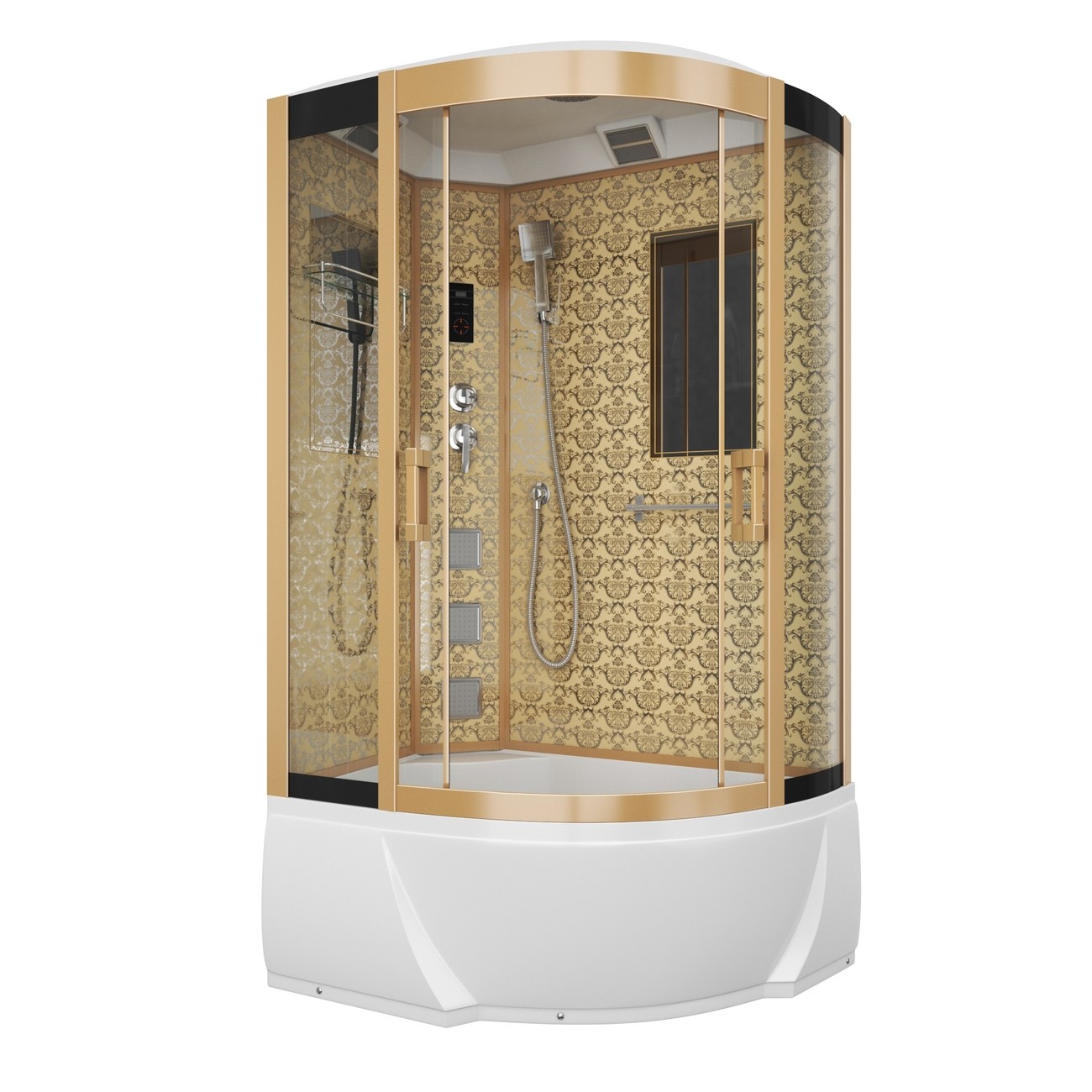 Душевая кабина Niagara 7712G, 120 x 80 см с гидромассажем, стенки золото 