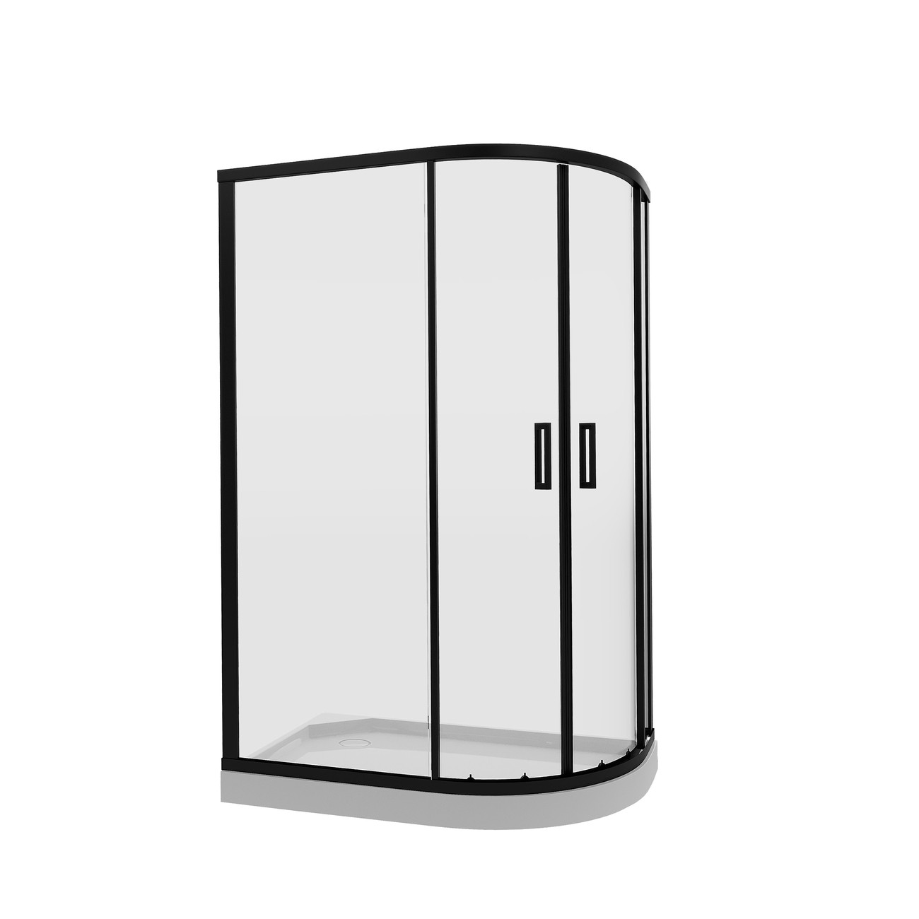Душевое ограждение Niagara Nova NG-6821-08ВLACK (120х80х195) асимметрия,черный,двери раздвижные,стекло прозрачное,1 место 