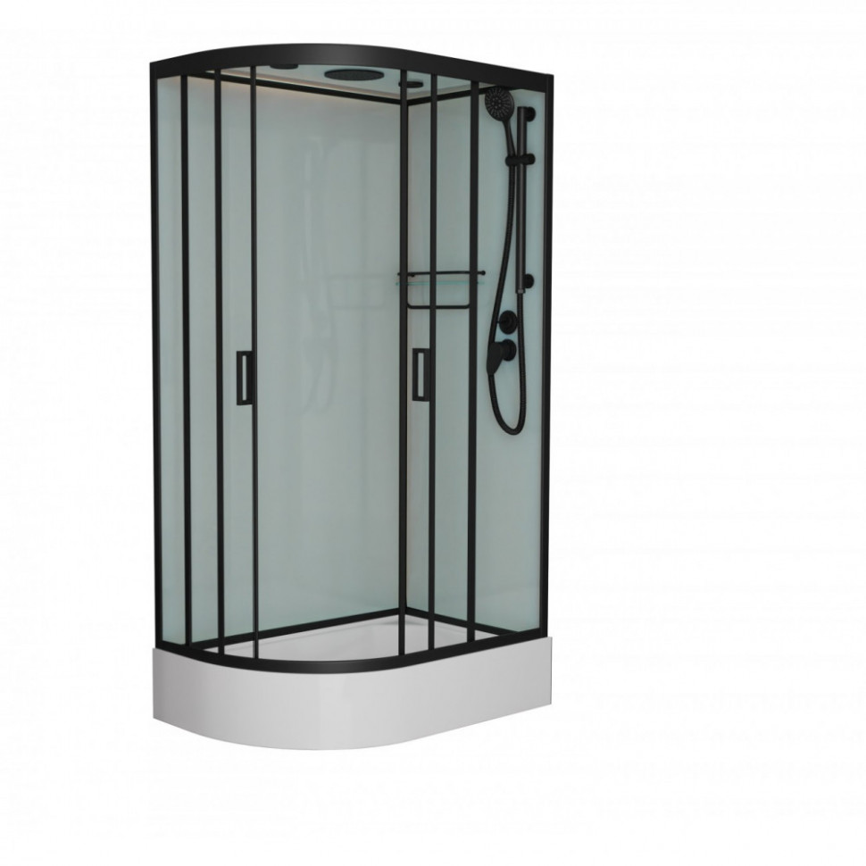 Душевая кабина Frank F412/1R М Black 120x80 матовое стекло, 20068 