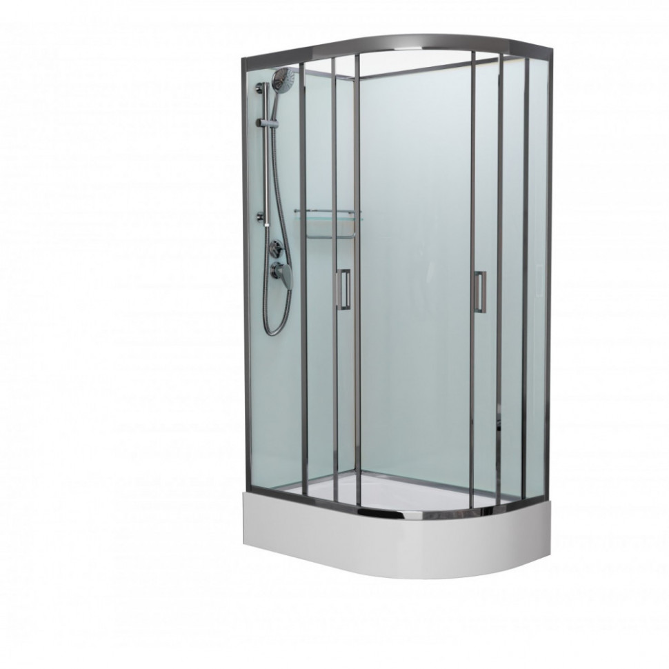 Душевая кабина Frank F412/1 L/R М Brilliant без крыши, 120 х 80 см, средний поддон, стекла матовые, профиль хром, 20099/20101 