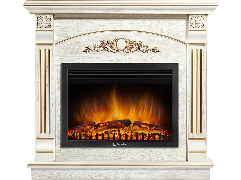 Портал Firelight Barocco 25 шпон белый дуб с золотой патиной 