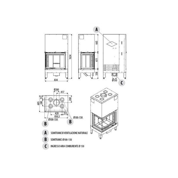 Каминная топка MCZ Plasma 95 dx Wood 