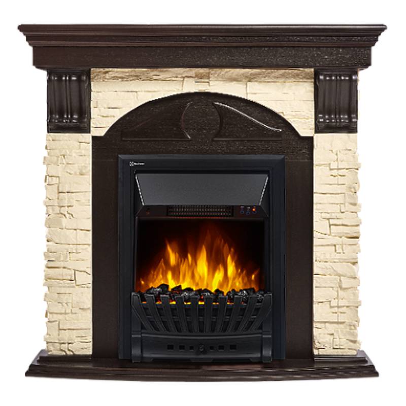 Портал Firelight Torre Classic камень слоновая кость, шпон венге 