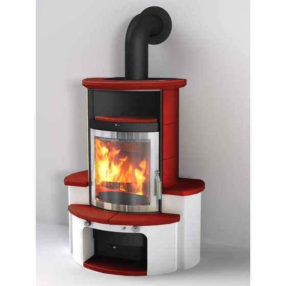 Печь 34 GT ECOplus, briliant-rot 474, рамка хром (Hark) 
