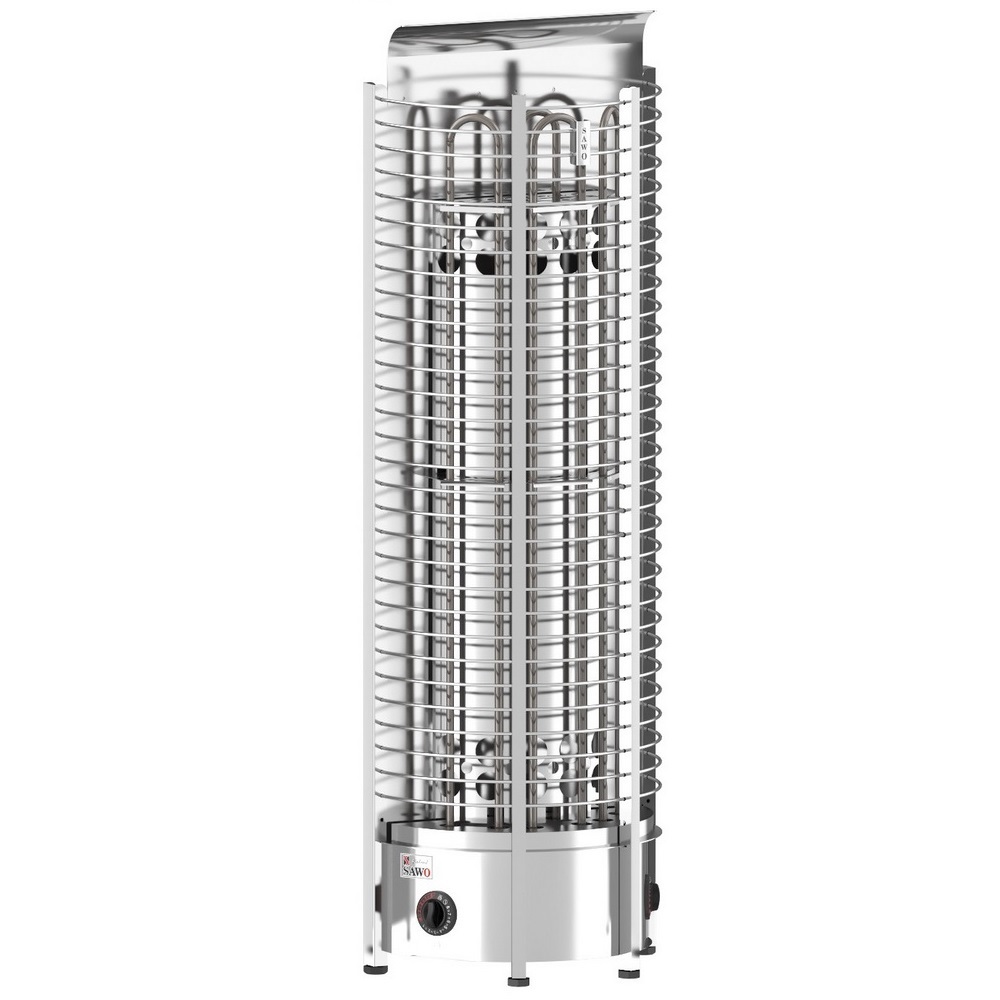 Электрическая печь SAWO Tower TH4-60NB-WL-P (6,0 кВт, напольная, встроен. пульт, нержавейка, пристенная) 