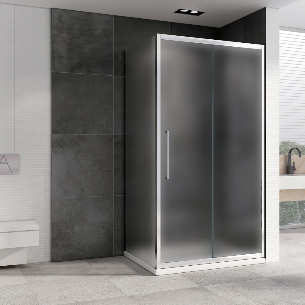 Душевой уголок Abber Schwarzer Diamant, 120 х 90 см, стекло матовое, профиль хром, AG30120MH-S90M 