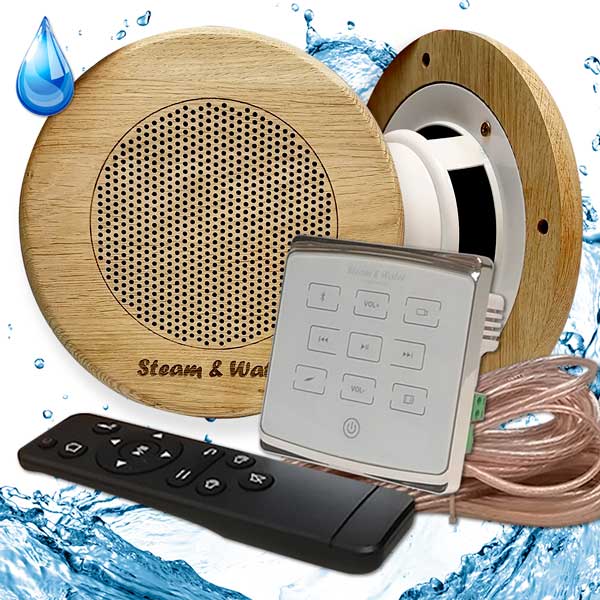 Комплект влагостойкой акустики SW 2 White Eco Sauna (круглый) 