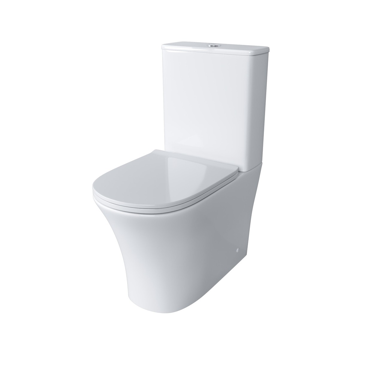 Унитаз напольный Grossman Classic GR-4466S (620х365х820) безободковый,белый с тонкой крышкой,микролифт,2 места 
