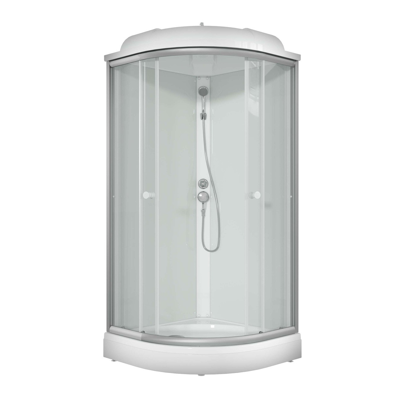 Душевая кабина Niagara Light L90/17, 90 х 90 см, с крышей, поддон низкий, стекло прозрачное, профиль хром 
