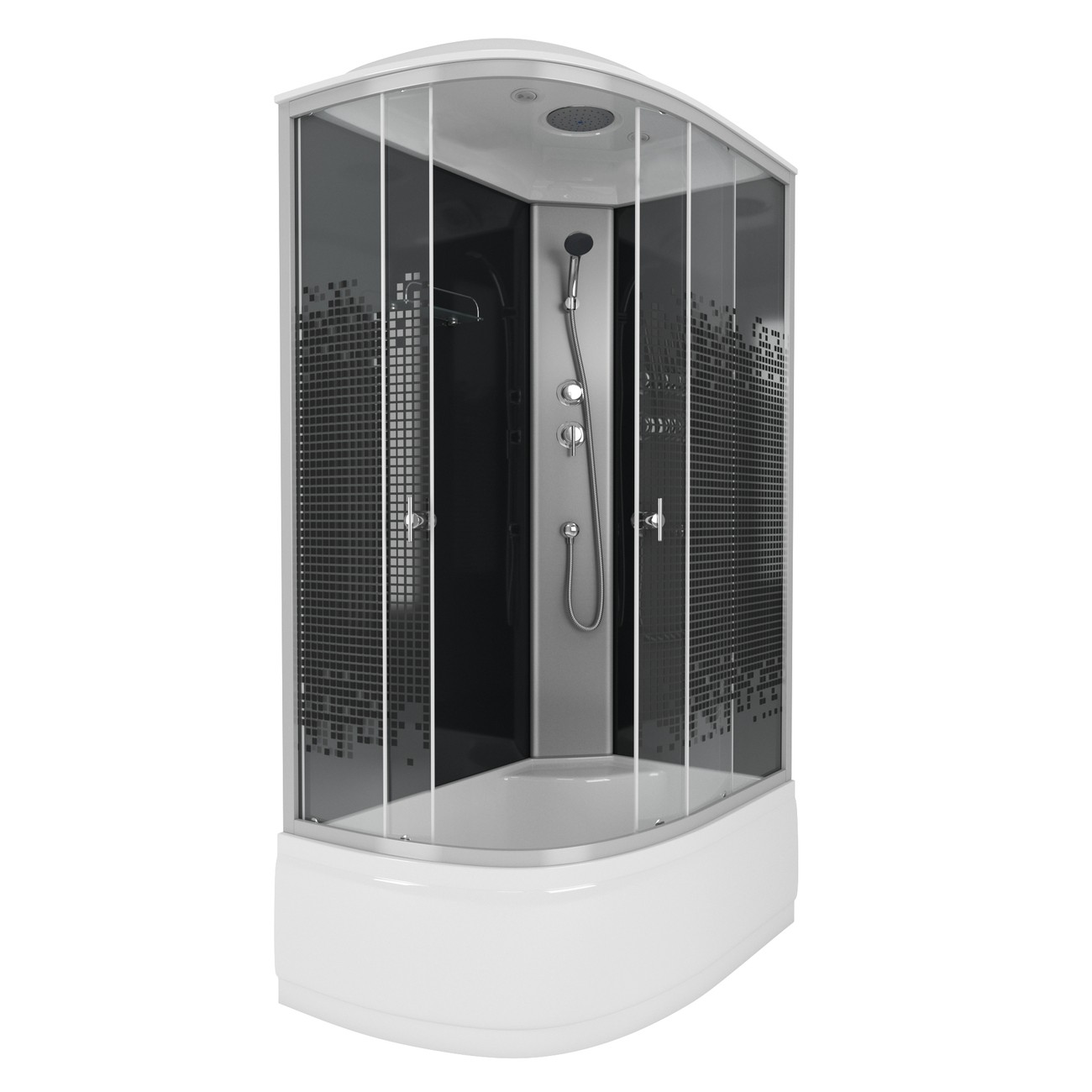 Душевая кабина Niagara Eco NG- 7510-14 BLACK L/R, 120 x 80 см, стекло мозаика 