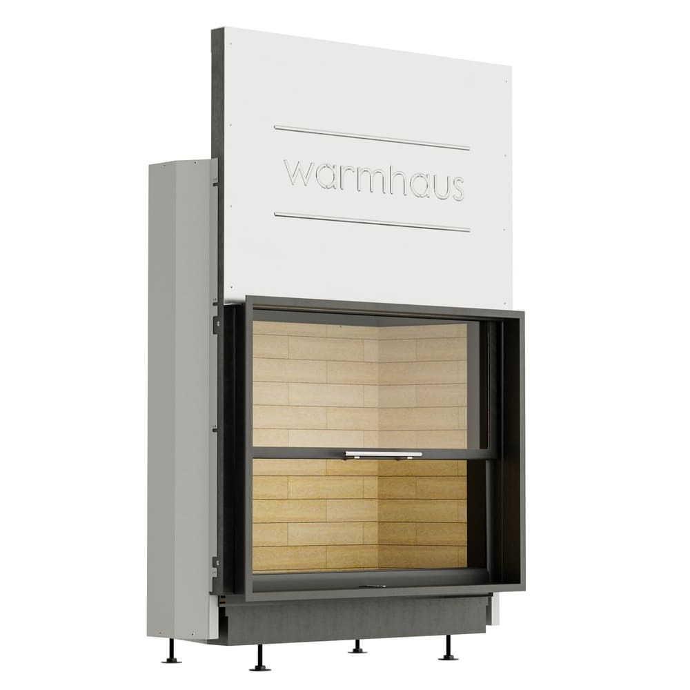 Каминная топка FLAT 87/70h (Warmhaus) с прямым стеклом, футеровка шамот 