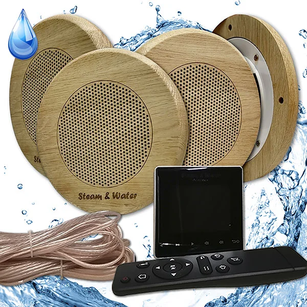 Комплект влагостойкой акустики SW 4 Black Standart Sauna (круглый) 