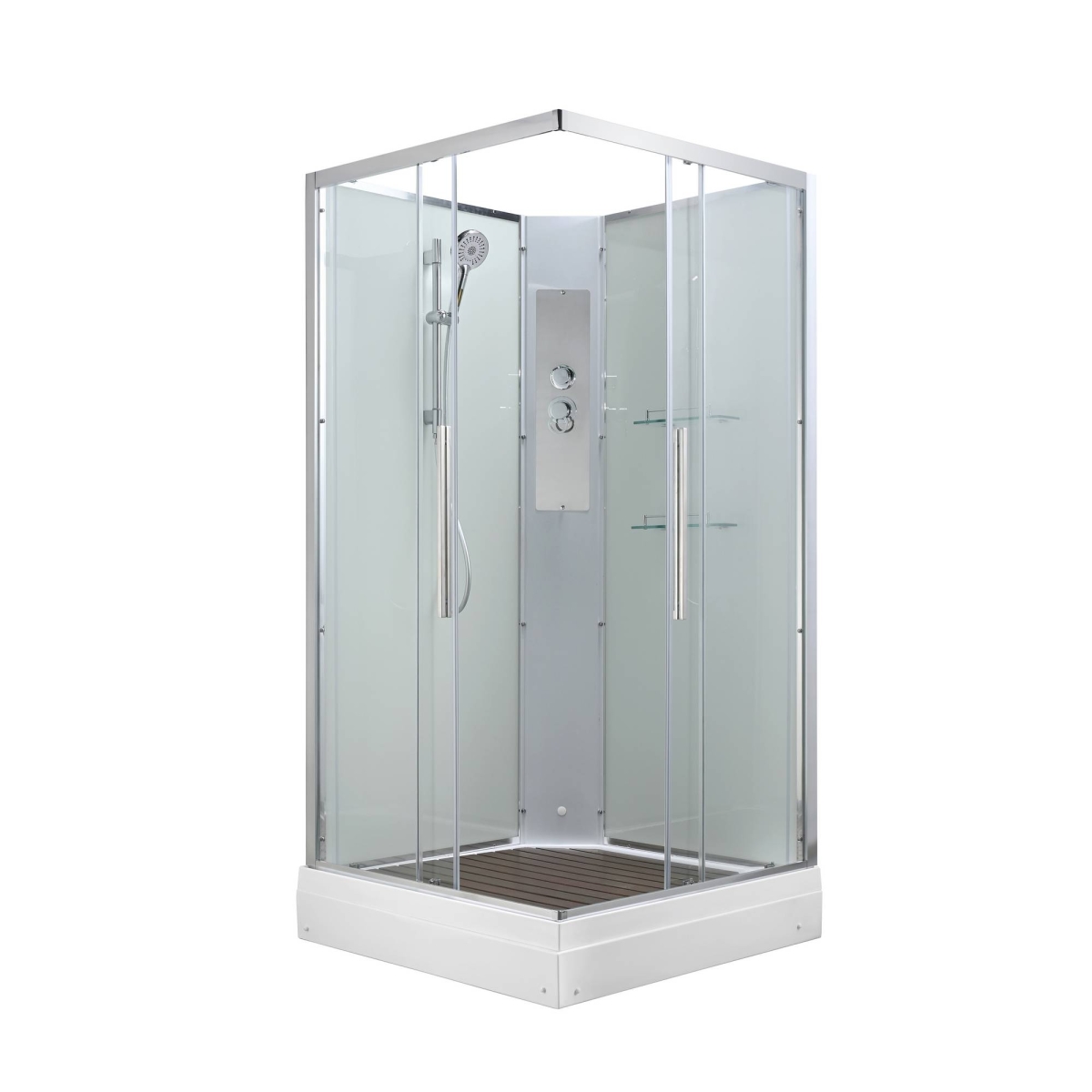 Душевая кабина Avacan K2010N 78278, 100 х 100 см, без крыши, поддон низкий, стекло прозрачное, профиль хром 
